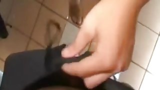 Blowjob and facial in the bathroom