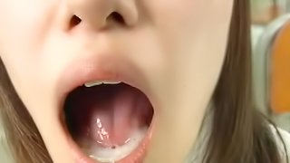Japanese swallows a huge load