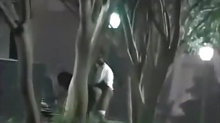 Voyeur tapes a black ghetto couple having sex in the park