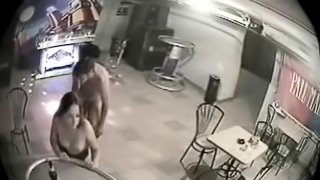 Horny Couple Fucking After Closing The Bar