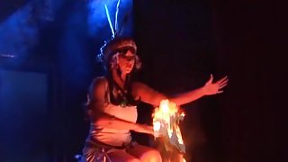 Dorothy Black going topless and playing with fire