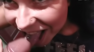 A brunette that loves to suck dick is having fun in this video