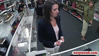 Customers wife fucked in the backroom of the pawnshop