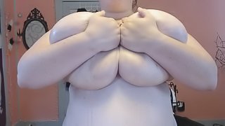 BIG FAT TITTIES + LOTION = AWESOME!