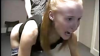 Toned nubile blonde gets her ass spanked