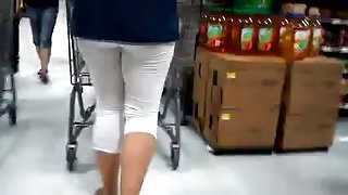 Sexy Ass In White Legging (See Through Panties)