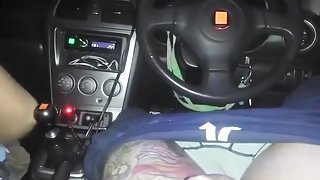 British slut talks dirty, while she sucks off a random guy in his car.