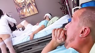 Naughty nurse fucks his horny patient