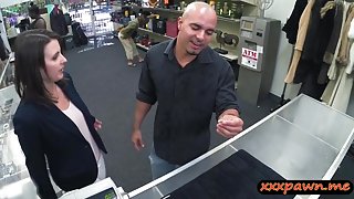 Customers wife fucked by perv pawn man at the pawnshop