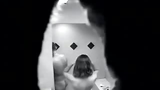 Teen couple fuck in the shower on spy cam