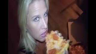 Incredible MILF Cum-Fed By The Pizza Guy