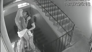 Couple uses Staircase for an Emergency Fuck
