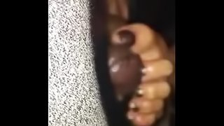 footjob while she’s on the phone