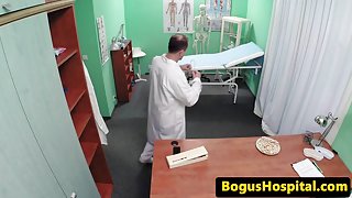 Euro nurse pussyfucked by doctor in office
